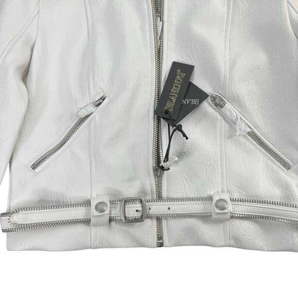 New Women’s BLANKNYC Textured Vegan Leather Moto Jacket with Hood Size XS - Picture 4 of 9